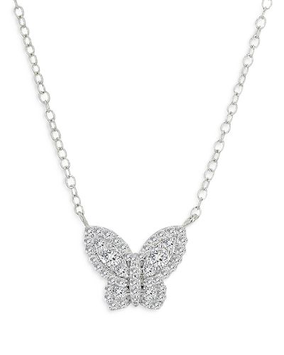 Bloomingdale's Fine Collection Bloomingdale's Fine Collection Diamond Butterfly Pendant Necklace in 14K White Gold, 0.35 tcw