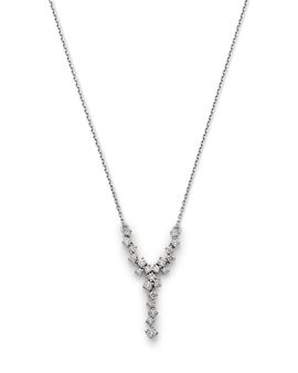 Bloomingdale's Fine Collection Bloomingdale's Fine Collection Diamond Cluster Lariat Necklace in 14K White Gold, 0.50 tcw