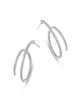 Bloomingdale's Fine Collection Bloomingdale's Fine Collection Diamond Coil Hoop Earrings in 14K White Gold, 0.75 tcw