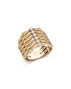 Bloomingdale's Fine Collection Bloomingdale's Fine Collection Diamond Column Multirow Statement Ring in 14K Yellow Gold, 0.4 tcw