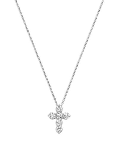 Bloomingdale's Fine Collection Bloomingdale's Fine Collection Diamond Cross Pendant Necklace in 14K Gold, 1.0 tcw