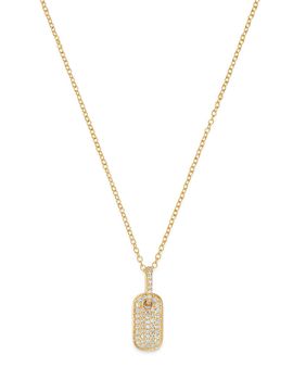 Bloomingdale's Fine Collection Bloomingdale's Fine Collection Diamond Dog Tag Pendant Necklace in 14K Yellow Gold, 0.25 tcw