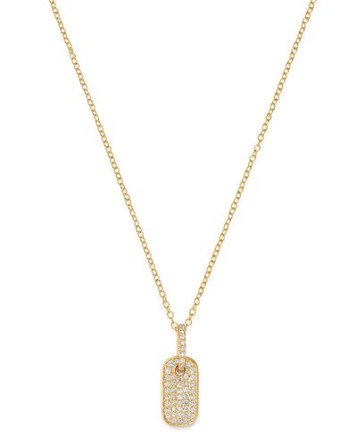 Bloomingdale's Fine Collection Bloomingdale's Fine Collection Diamond Dog Tag Pendant Necklace in 14K Yellow Gold, 0.25 tcw
