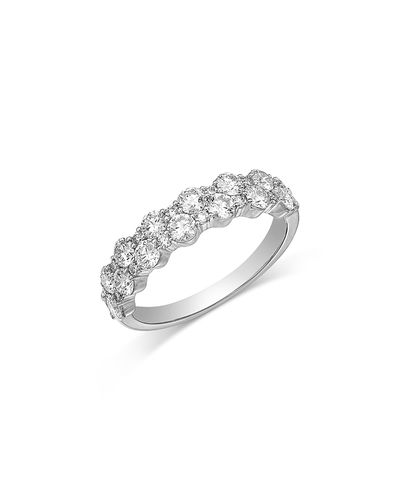Bloomingdale's Fine Collection Bloomingdale's Fine Collection Diamond Double Row Band Ring in 18K white Gold, 1.2 tcw