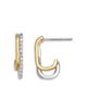 Bloomingdale's Fine Collection Bloomingdale's Fine Collection Diamond Double Row Hoop Earrings in 14K White & Yellow Gold, 0.20 tcw - 3