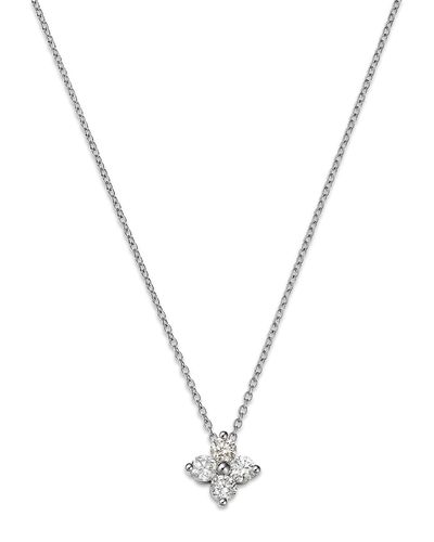 Bloomingdale's Fine Collection Bloomingdale's Fine Collection Diamond Flower Pendant Necklace in 14K Gold, 0.50 tcw