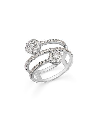 Bloomingdale's Fine Collection Bloomingdale's Fine Collection Diamond Flower Wrap Ring in 14K White Gold, 1.0 tcw