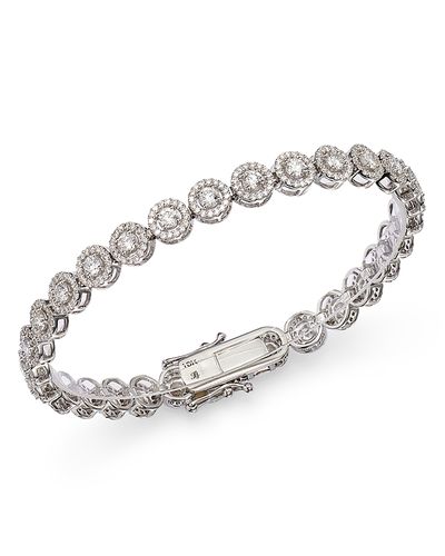 Bloomingdale's Fine Collection Bloomingdale's Fine Collection Diamond Halo Tennis Bracelet in 14K White Gold, 4.0 tcw
