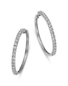 Bloomingdale's Fine Collection Bloomingdale's Fine Collection Diamond Hoop Earrings in 14K White Gold, 3.0 tcw