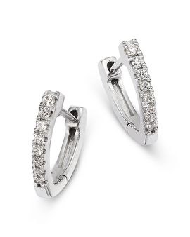 Bloomingdale's Fine Collection Bloomingdale's Fine Collection Diamond Huggie Hoop Earrings in 14K White Gold, 0.16 tcw