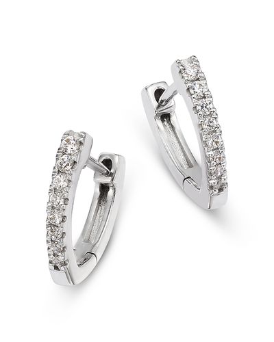Bloomingdale's Fine Collection Bloomingdale's Fine Collection Diamond Huggie Hoop Earrings in 14K White Gold, 0.16 tcw