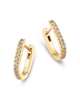 Bloomingdale's Fine Collection Bloomingdale's Fine Collection Diamond Huggie Hoop Earrings in 14K Yellow Gold, 0.16 tcw