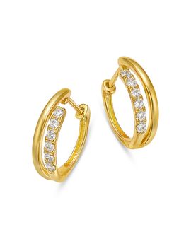 Bloomingdale's Fine Collection Bloomingdale's Fine Collection Diamond Huggie Hoop Earrings in 14K Yellow Gold, 0.23 tcw
