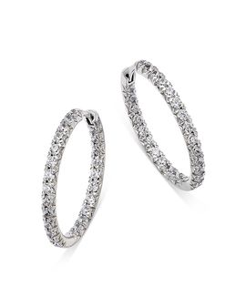 Bloomingdale's Fine Collection Bloomingdale's Fine Collection Diamond Inside Out Hoop Earrings in 14K White Gold, 1.50 tcw