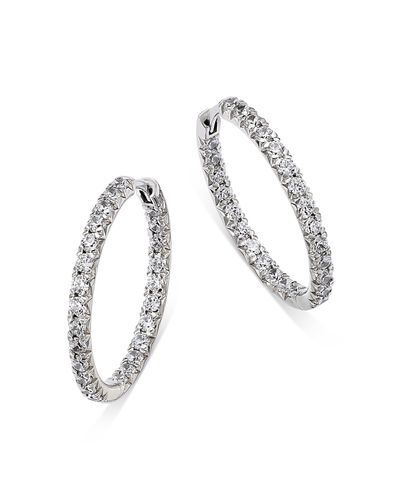 Bloomingdale's Fine Collection Bloomingdale's Fine Collection Diamond Inside Out Hoop Earrings in 14K White Gold, 1.50 tcw