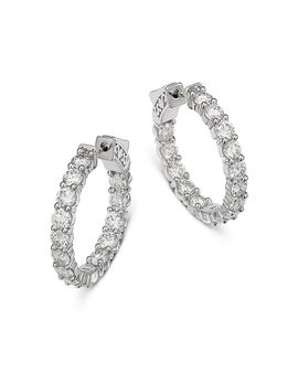 Bloomingdale's Fine Collection Bloomingdale's Fine Collection Diamond Inside Out Hoop Earrings in 14K White Gold, 4.5 tcw