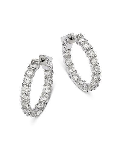 Bloomingdale's Fine Collection Bloomingdale's Fine Collection Diamond Inside Out Hoop Earrings in 14K White Gold, 4.5 tcw
