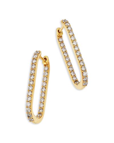 Bloomingdale's Fine Collection Bloomingdale's Fine Collection Diamond Inside Out Oblong Hoop Earrings in 14K Yellow Gold, 1.50 tcw