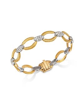 Bloomingdale's Fine Collection Bloomingdale's Fine Collection Diamond Link Bracelet in 14K Yellow & White Gold, 1.25 tcw