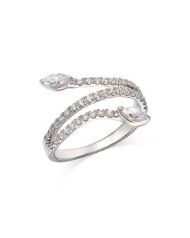 Bloomingdale's Fine Collection Bloomingdale's Fine Collection Diamond Marquis & Round Wrap Ring in 14K White Gold, 0.75 tcw