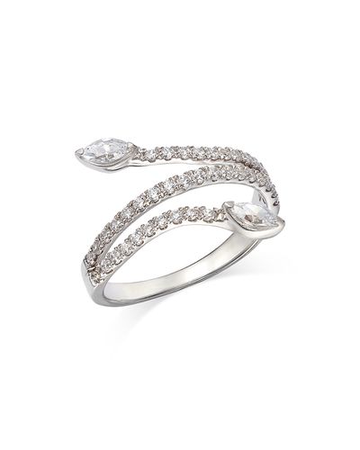 Bloomingdale's Fine Collection Bloomingdale's Fine Collection Diamond Marquis & Round Wrap Ring in 14K White Gold, 0.75 tcw