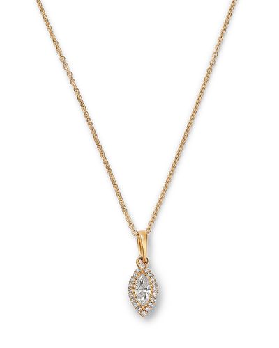 Bloomingdale's Fine Collection Bloomingdale's Fine Collection Diamond Marquise Shaped Halo Pendant Necklace in 14K Yellow Gold, 0.15 tcw