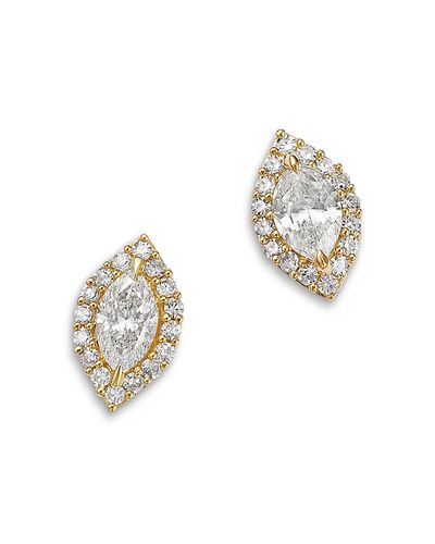 Bloomingdale's Fine Collection Bloomingdale's Fine Collection Diamond Marquise Shaped Halo Stud Earrings in 14K Yellow Gold, 0.30 tcw
