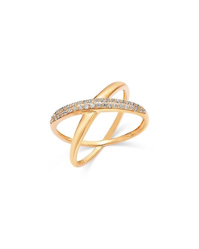 Bloomingdale's Fine Collection Bloomingdale's Fine Collection Diamond Micro Pave Crossover Ring in 14K Yellow Gold, 0.15 tcw