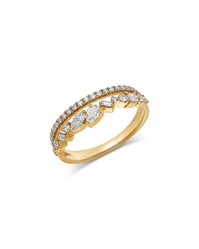 Bloomingdale's Fine Collection Bloomingdale's Fine Collection Diamond Mixed Cut Double Band Ring in 18K Yellow Gold, 0.56 tcw