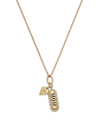 Bloomingdale's Fine Collection Bloomingdale's Fine Collection Diamond Mom Pendant Necklace in 14K Yellow Gold, 0.1 tcw
