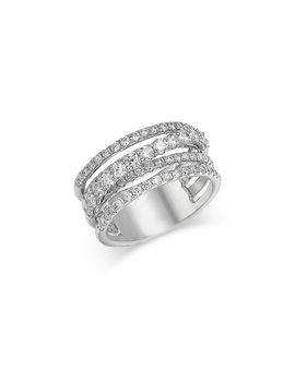 Bloomingdale's Fine Collection Bloomingdale's Fine Collection Diamond Multirow Crossover Ring in 14K White Gold, 1.50 tcw