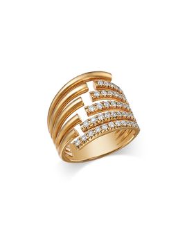 Bloomingdale's Fine Collection Bloomingdale's Fine Collection Diamond Multirow Statement Ring in 14K Yellow Gold, 0.85 tcw
