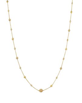 Bloomingdale's Fine Collection Bloomingdale's Fine Collection Diamond Pave Ball & Bezel Station Necklace in 14K Yellow Gold, 1.0 tcw