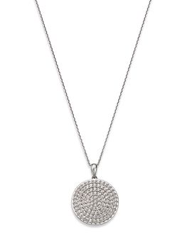 Bloomingdale's Fine Collection Bloomingdale's Fine Collection Diamond Pave Disc Pendant Necklace in 14K White Gold, 1.00 tcw