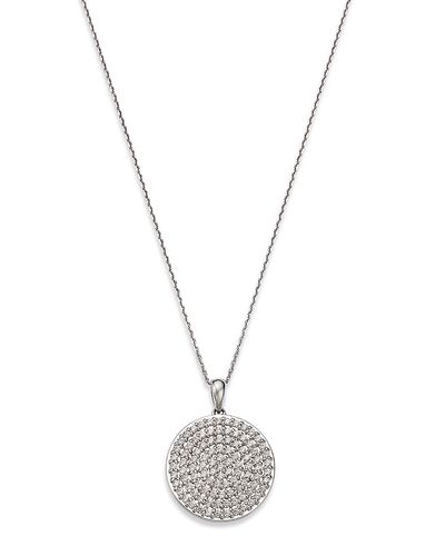 Bloomingdale's Fine Collection Bloomingdale's Fine Collection Diamond Pave Disc Pendant Necklace in 14K White Gold, 1.00 tcw