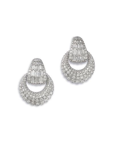 Bloomingdale's Fine Collection Bloomingdale's Fine Collection Diamond Pave Doorknocker Drop Earrings in 14K White Gold, 2.0 tcw