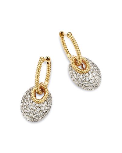 Bloomingdale's Fine Collection Bloomingdale's Fine Collection Diamond Pave Hoop Earrings in 14K Yellow Gold, 1.0 tcw