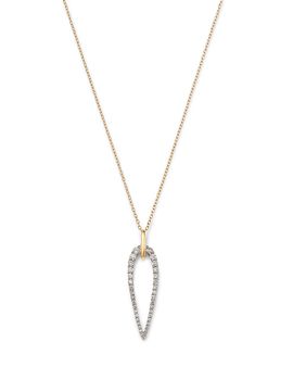 Bloomingdale's Fine Collection Bloomingdale's Fine Collection Diamond Pave Modern Open Pendant Necklace in 14K Yellow Gold, 18