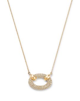 Bloomingdale's Fine Collection Bloomingdale's Fine Collection Diamond Pave Oval Pendant Necklace in 14K Yellow Gold, 18