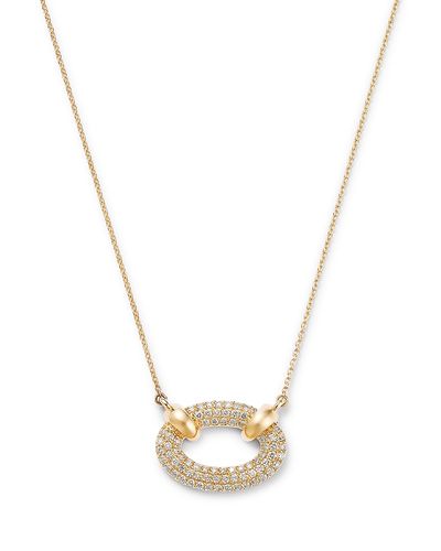 Bloomingdale's Fine Collection Bloomingdale's Fine Collection Diamond Pave Oval Pendant Necklace in 14K Yellow Gold, 18