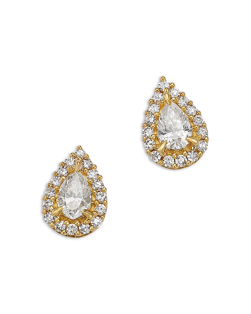 Bloomingdale's Fine Collection Bloomingdale's Fine Collection Diamond Pear Shaped Halo Stud Earrings in 14K Yellow Gold, 0.20 tcw