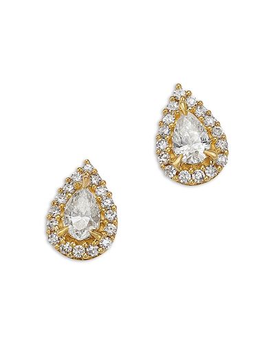 Bloomingdale's Fine Collection Bloomingdale's Fine Collection Diamond Pear Shaped Halo Stud Earrings in 14K Yellow Gold, 0.20 tcw