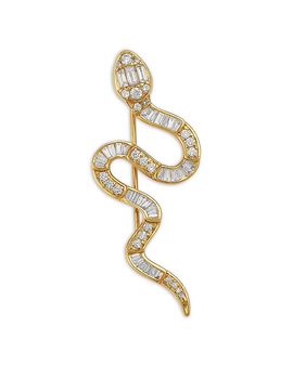 Bloomingdale's Fine Collection Bloomingdale's Fine Collection Diamond Snake Pin in 14K Yellow Gold, 1.0 tcw