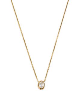 Bloomingdale's Fine Collection Bloomingdale's Fine Collection Diamond Solitaire Oval Cut Pendant Necklace in 14K Yellow Gold, 0.33 tcw