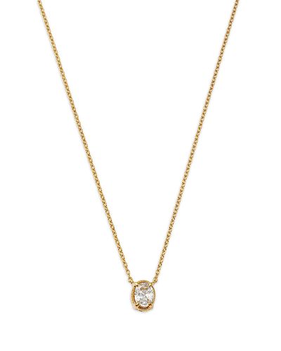Bloomingdale's Fine Collection Bloomingdale's Fine Collection Diamond Solitaire Oval Cut Pendant Necklace in 14K Yellow Gold, 0.33 tcw