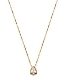 Bloomingdale's Fine Collection Bloomingdale's Fine Collection Diamond Solitaire Pear Shaped Pendant Necklace in 14K Yellow Gold, 0.33 tcw