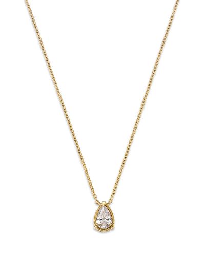 Bloomingdale's Fine Collection Bloomingdale's Fine Collection Diamond Solitaire Pear Shaped Pendant Necklace in 14K Yellow Gold, 0.33 tcw