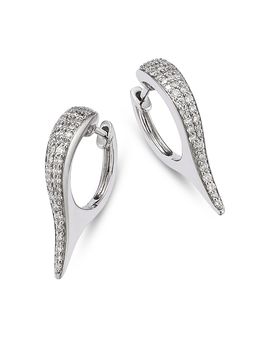 Bloomingdale's Fine Collection Bloomingdale's Fine Collection Diamond Spike Huggie Hoop Earrings in 14K White Gold, 0.37 tcw