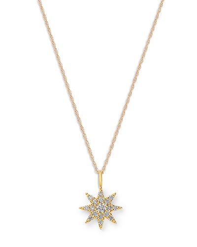 Bloomingdale's Fine Collection Bloomingdale's Fine Collection Diamond Starburst Pave Pendant Necklace in 14K Yellow Gold, 0.32 tcw