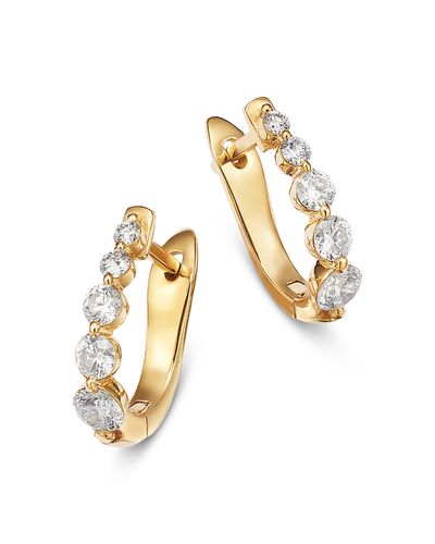 Bloomingdale's Fine Collection Bloomingdale's Fine Collection Diamond Tapered Huggie Hoop Earrings in 14K Yellow Gold, 0.5 tcw